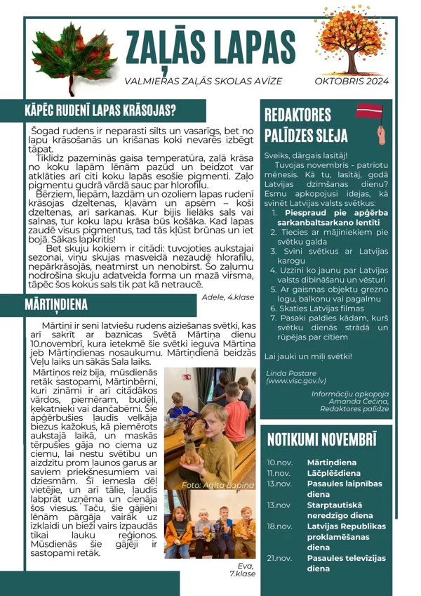 "Zaļās lapas" (Oktobris 2024)