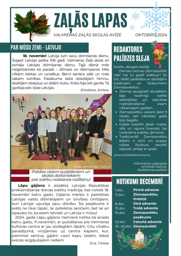 "Zaļās lapas" (Novembris 2024)