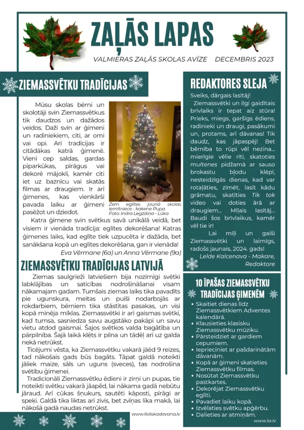 "Zaļās lapas" (Decembris 2023)