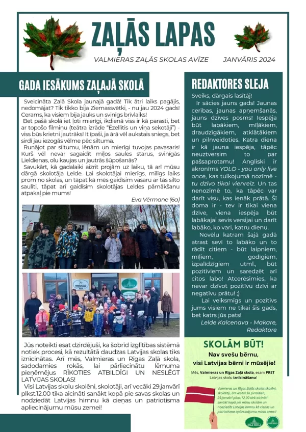 "Zaļās lapas" (Janvāris 2024)