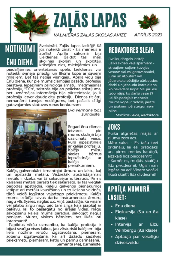 "Zaļās lapas" (Aprīlis 2023)